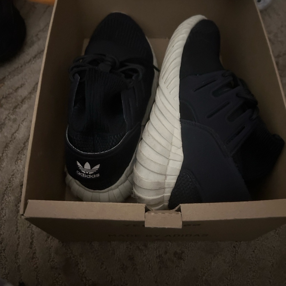 Adidas Black and Cream Athletic Shoes